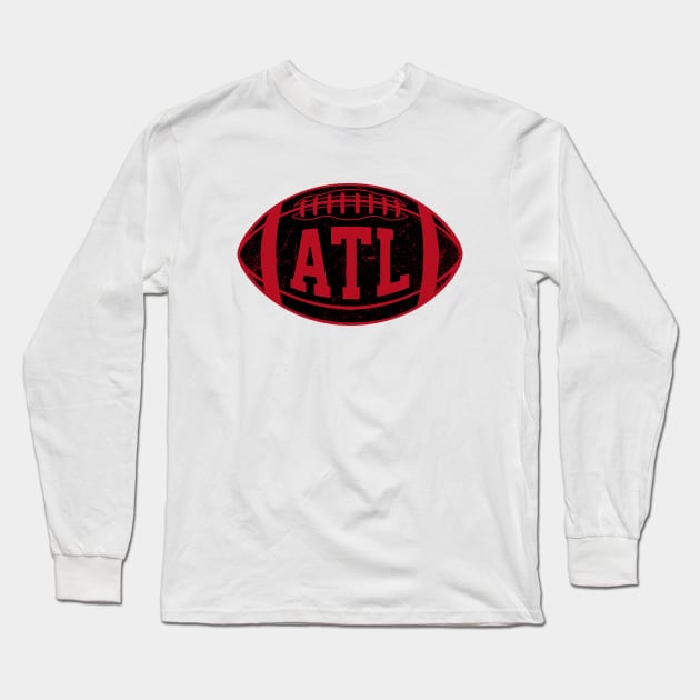 ATL Retro Football - White Long Sleeve T-Shirt by KFig21